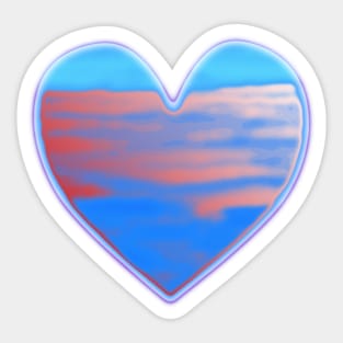 Red And Blue Big Heart. Love. Sticker